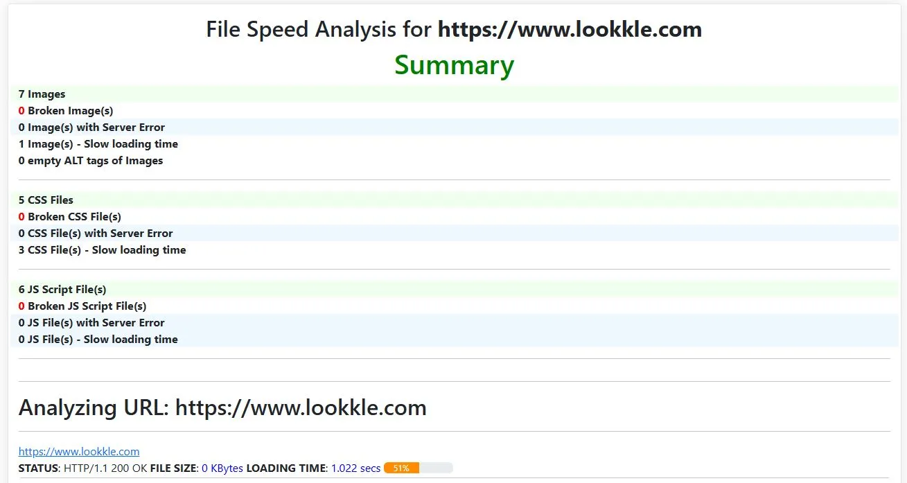Website Speed Analysis Tool Preview