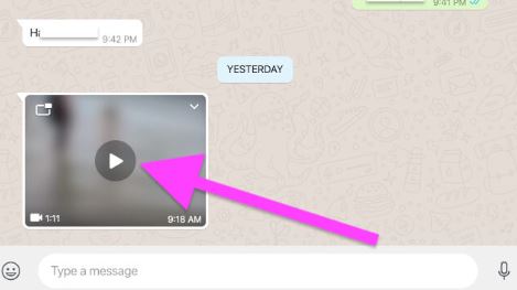 whatsApp Video mouse over