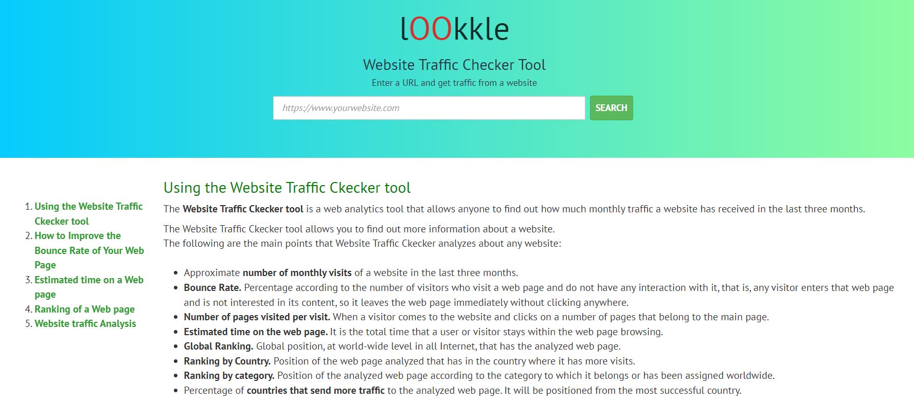 Lookkle Web Traffic Checker