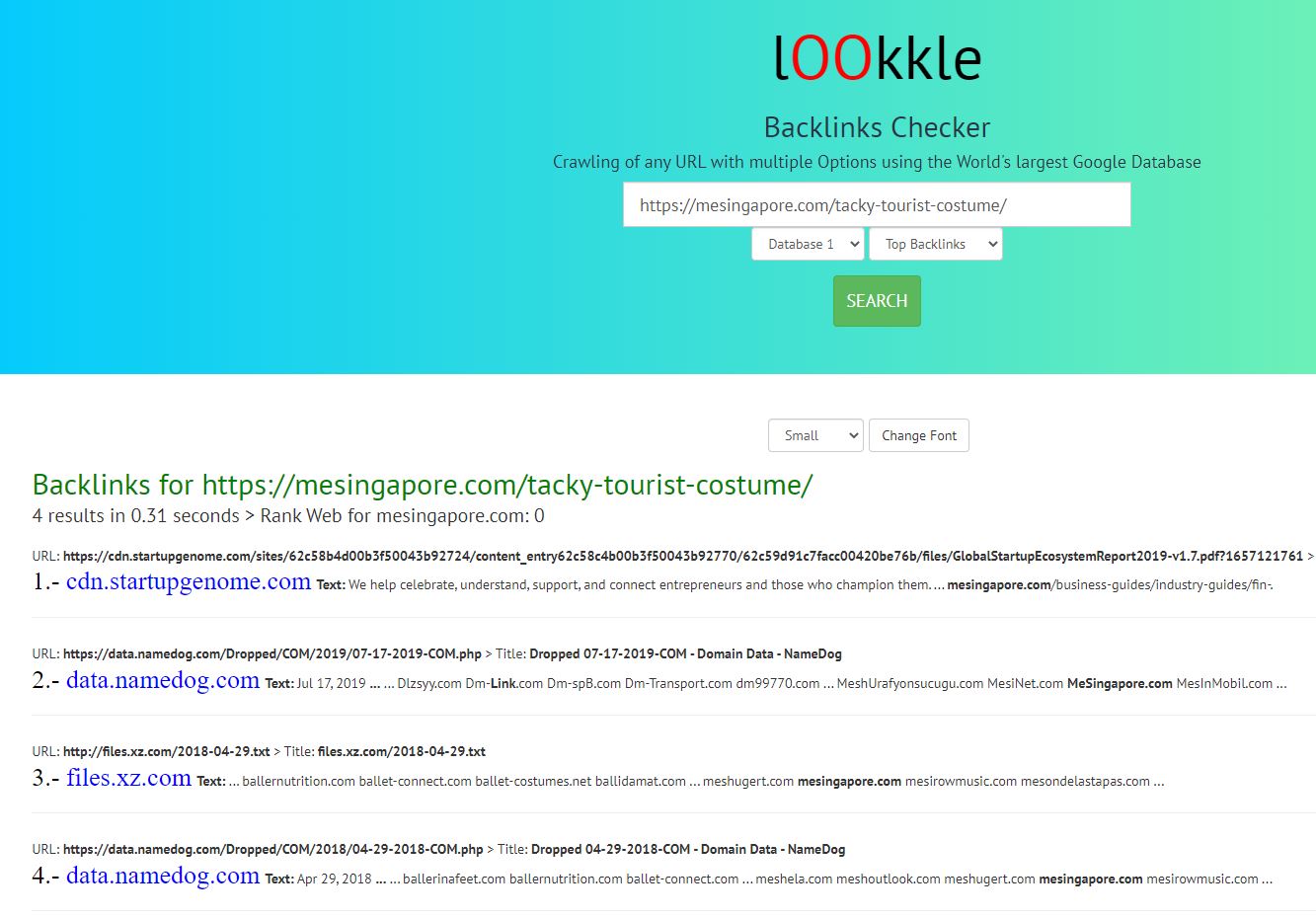 Lookkle Backlinks Tool