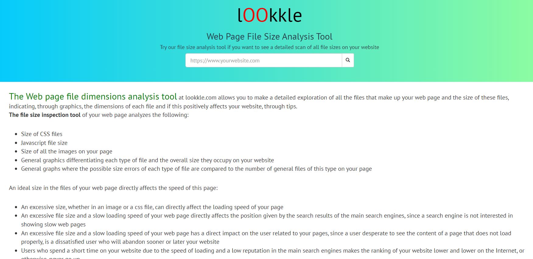 lookkle.com's file size analyzer