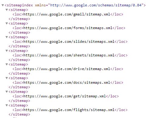 Google Sitemap Example