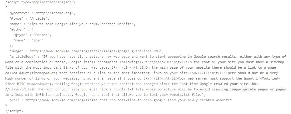 Create structured on Google