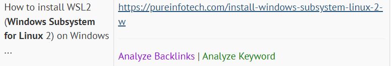 Webmaster Tool Analysis backlinks