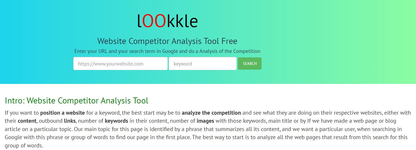 Website Competitor Analysis Tool