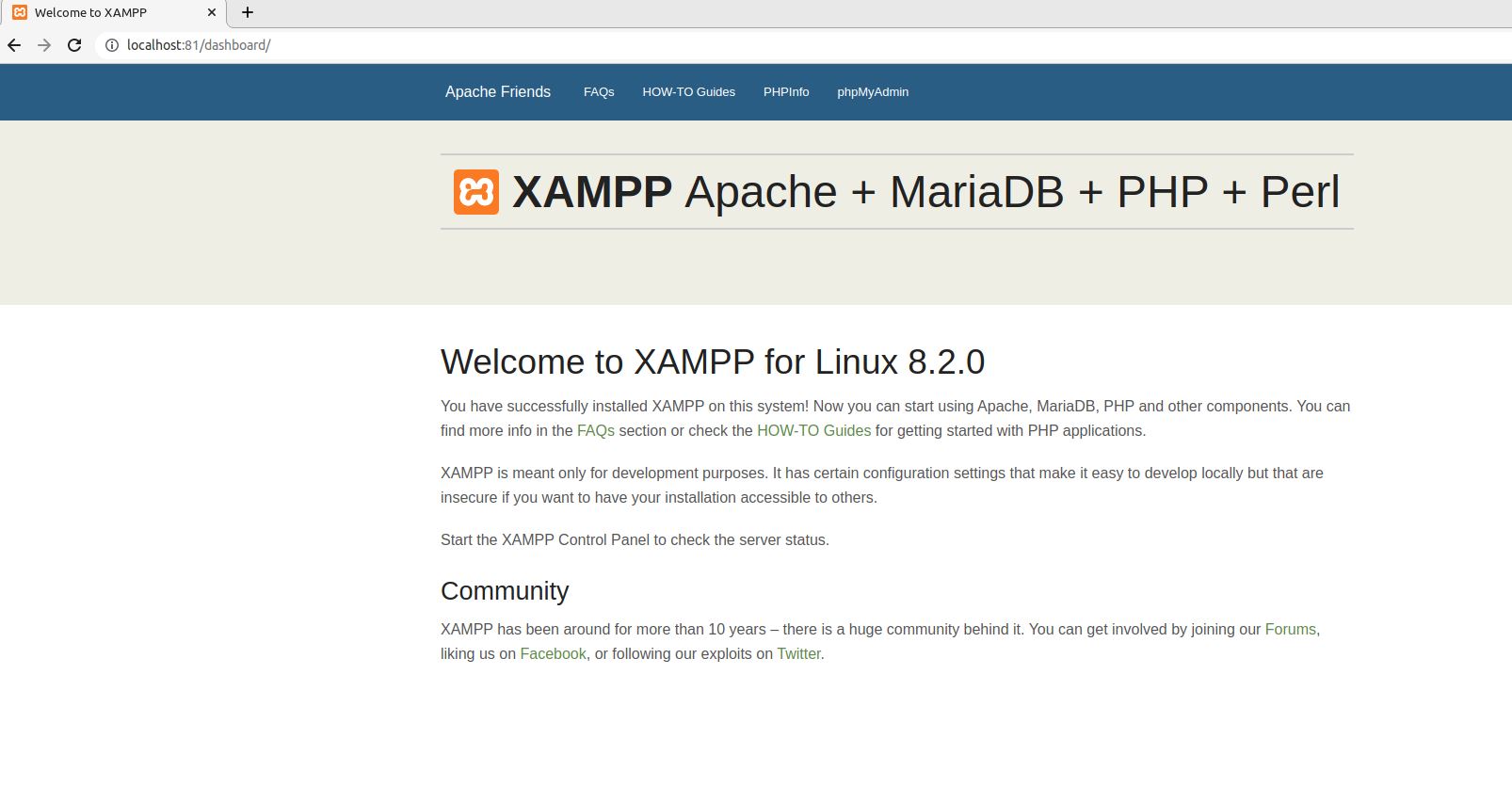 XAMPP Localhost Web Browser