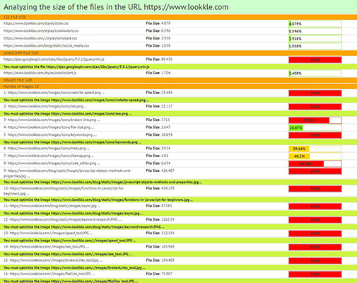 Lookkle File Size Check Tool