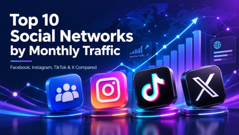 10 social media platforms with the highest monthly traffic in the US: Comparison of Facebook, Instagram, TikTok, and X