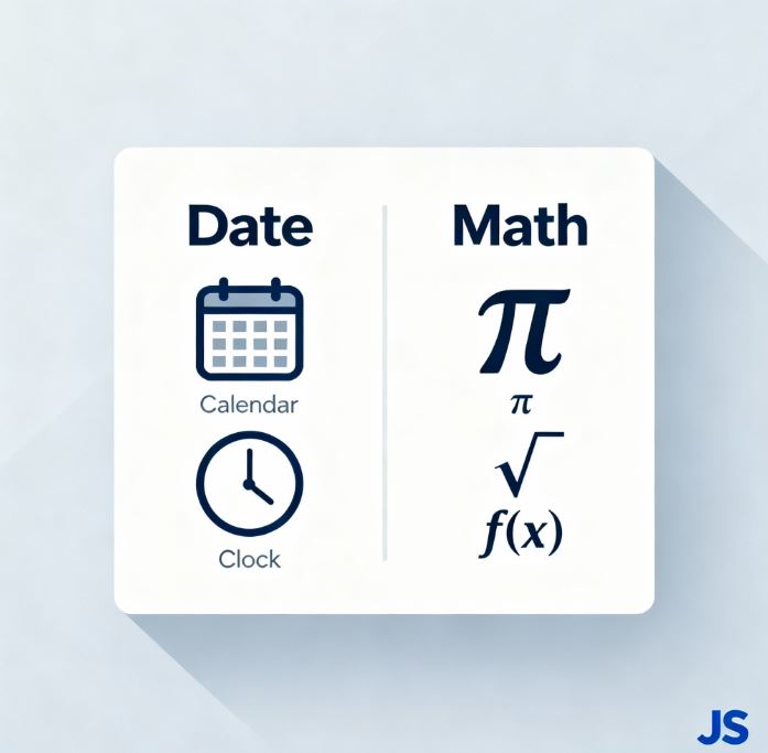 Global objects defined by Javascript Date and Math