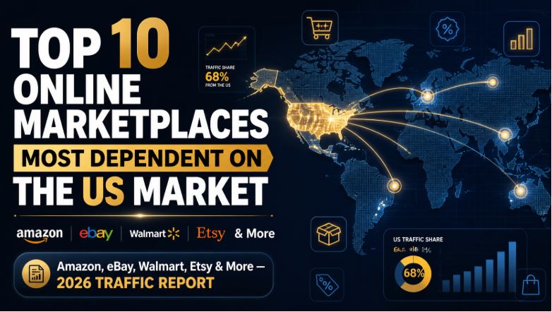 Top 10 online marketplaces most dependent on the US market